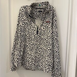 Vineyard Vines Leopard Print Half-Zip Sweatshirt